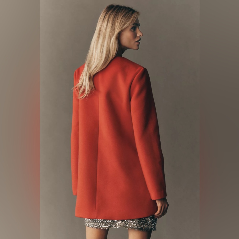 NWT Anthropologie Hutch Red Bow front coat Women's Pea Coat S - Picture 4 of 4